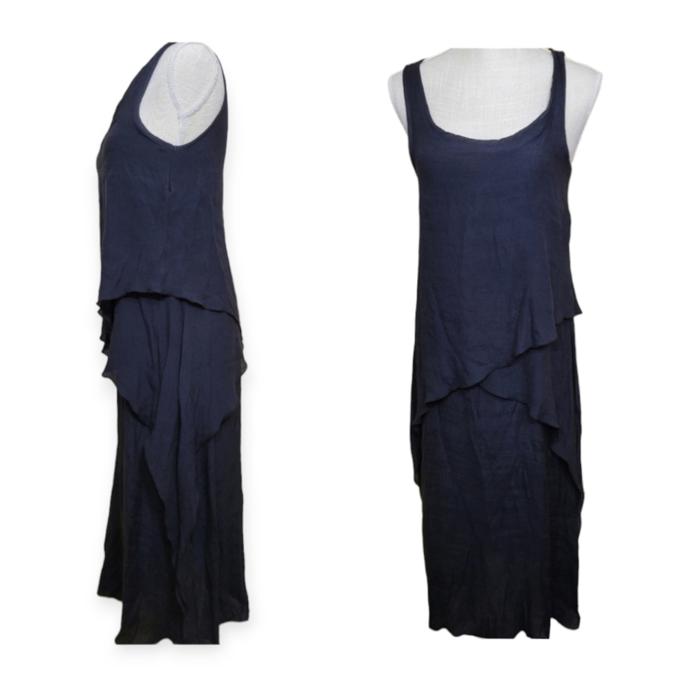 Exist Black Dark Gothic Tiered Layered Lounge Spaghetti Straps Maxi Dress🆕️✨ Sm